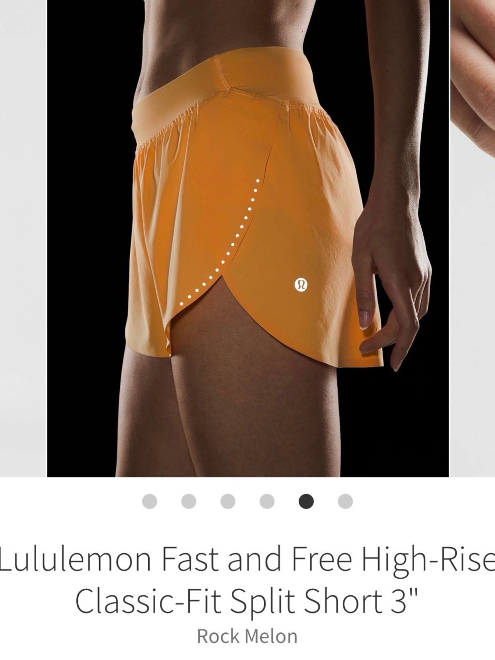 Lululemon Fast and Free High-Rise Classic-Fit Split Short 3"
Rock Melon
